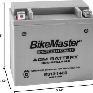 bikemaster platinum agm battery ms12 14 bs