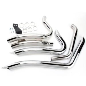 cobra chrome speedster shorts swept exhaust with powerport 6223