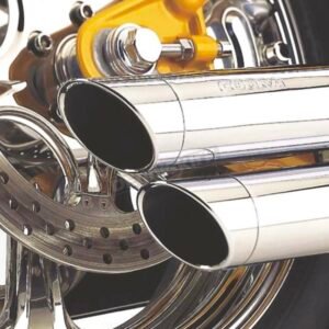 cobra chrome speedster slash down exhaust with powerport 6855