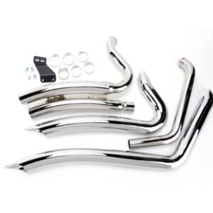 cobra chrome speedster shorts swept exhaust with powerport 6225