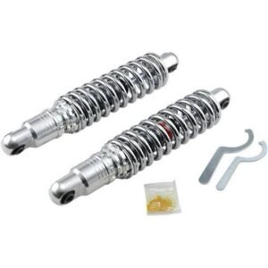 drag specialties 13 in. chrome heavy duty premium ride height adjustable shock 1310 1673