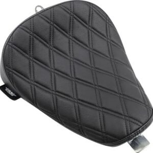 drag specialties black bobber style double diamond silver stitch solo seat 0804 0740
