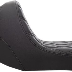 drag specialties black predator iii 2 up double diamond seat w/black thread 0801 1308