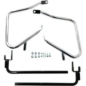 drag specialties chrome saddlebag guards/support kit 3501 1241