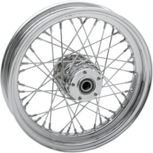drag specialties chrome rear 16 x 3 40 spoke laced wheel assembly 0204 0373