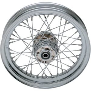 drag specialties chrome rear 16 x 3 40 spoke laced wheel assembly 0204 0372