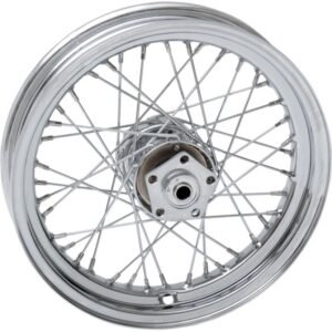 drag specialties chrome front/rear 16 x 3 40 spoke laced wheel assembly 0203 0421