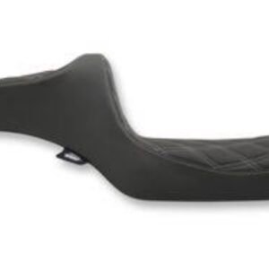 drag specialties black predator iii double diamond stitch vinyl seat w/silver thread 0804 0733