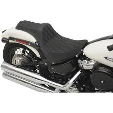 drag specialties black predator iii double diamond stitch vinyl seat w/black thread 0802 1145