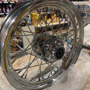 drag specialties front chrome 16x3 40 spoke laced wheel assembly 0203 0529