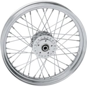 drag specialties front chrome 19x2.5 40 spoke laced wheel assembly 0203 0531