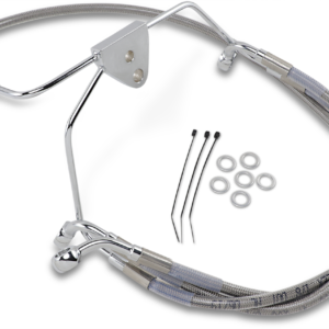 drag specialties front extended length braided stainless steel brake line kit +4 in. 1741 2630