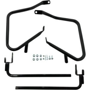 drag specialties gloss black saddlebag guards/support kit 3501 1242