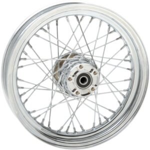 drag specialties rear chrome 16x3 40 spoke laced wheel assembly 0204 0423