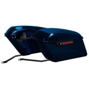 hogworkz midnight blue softail standard saddlebag conversion kit w/ black hardware hw167748