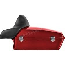 hogworkz stiletto red chopped tour pack w/ full backrest & chrome hardware hw229850