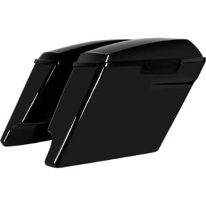 hogworkz vivid black 4" dual cut stretched saddlebags hw151008