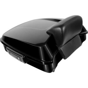 hogworkz vivid black chopped tour pack w/slim backrest & black hardware hw229910