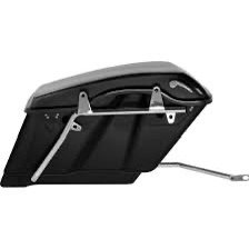 hogworkz vivid black softail standard saddlebag conversion kit w/ chrome hardware hw167218