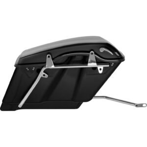 hogworkz vivid black softail stretched saddlebag conversion kit w/ chrome hardware hw167220
