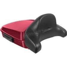 hogworkz wicked red denim chopped tour pack w/ slim backrest & black hardware hw299161