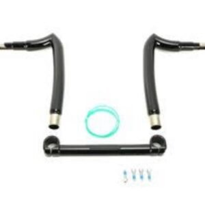 kst kustoms high gloss black 1 1/2 in. spearhead 12 in. rise handlebar w/1 1/4 in. clamping area kst 3sh12hg