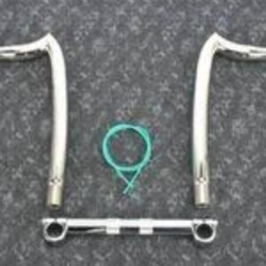 kst kustoms polished 1 1/2 in. spearhead 14 in. rise handlebar w/1 1/4 in. clamping area kst 3sh14