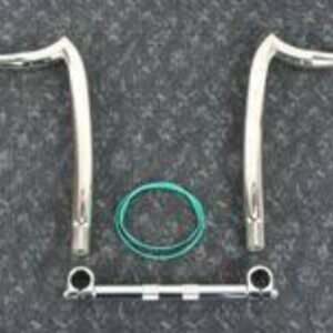 kst kustoms polished 1 1/2 in. spearhead 14 in. rise handlebar w/1 in. clamping area kst 2sh14