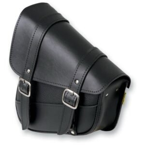 willie & max black triangulated swingarm saddlebag w/chrome buckles 59776 00