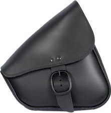 willie & max black leather dual shock swingarm bag w/matte black buckle 59906 00