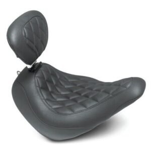 mustang seats black wide tripper diamond stitch front seat w/driver backrest 83043