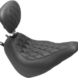 mustang seats black wide tripper diamond stitch seat w/drivers backrest 83007