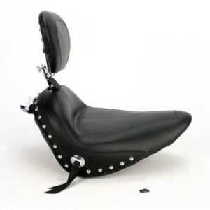 mustang seats chrome studded standard solo seat w/ driver backrest 79710