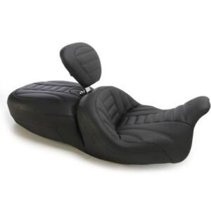 mustang seats one piece vintage touring seat w/driver's backrest 79592