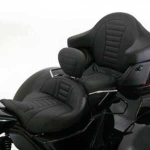 mustang seats trike deluxe touring passenger backrest with armrests 79014