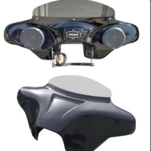 reckless industries black 2 speaker batwing fairing sportgl6518+