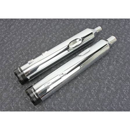 img_8519 rinehart chrome 4.5 in. motopro 45 slip on mufflers w/blacktradition end caps 500 0110t