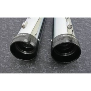 rinehart chrome 4.5 in. motopro 45 slip on mufflers w/blacktradition end caps 500 0110t