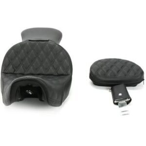 saddlemen black explorer lattice stitch touring seat w/driver backrest 806 04 030ls