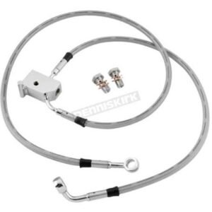twin power rear stainless steel brake line kit hd4032 2r