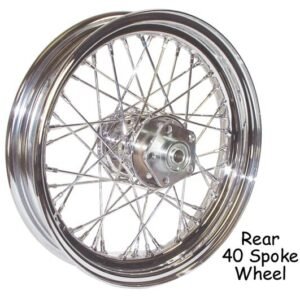 v factor chrome 16x3.00 40 spoke rear wheel 51646