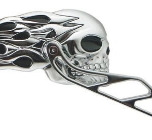v factor chrome/black flaming skull mirrors 47056