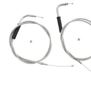 v twin manufacturing 46 1/4 in. stainless steel throttle and idle cable set 36 0119