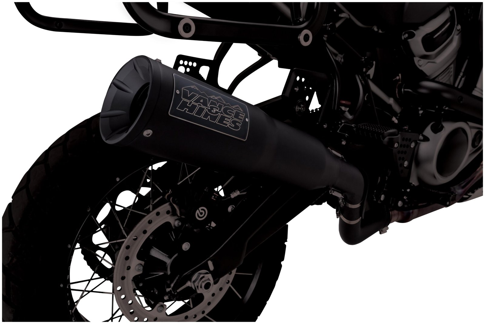 img_9356 vance & hines adventure hi output 450 slip on muffler for harley pan america 2021 2023