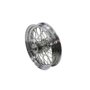 v twin manufacturing chrome 16 in. x 3 in. 40 spoke wheel assembly for single disc 52 0179