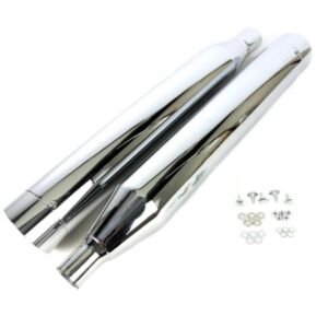 power house chrome 4.5 in. slip on mufflers w/chrome slash cut tips 97123