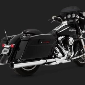 vance & hines chrome eliminator 400 slip on mufflers w/black end caps 16706