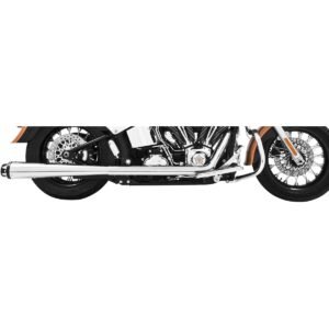 freedom performance chrome american outlaw dual exhaust system w/black tips hd00285